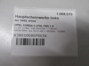 Hauptscheinwerfer links bis 10/03  H7/H7 OPEL CORSA C (F08  F68) 1.2 55 KW