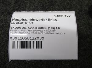 Hauptscheinwerfer links bis 02/09  H1/H7 SKODA OCTAVIA II COMBI (1Z5) 1.6 75 KW