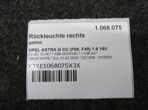 Achterlicht OPEL ASTRA G Hatchback (T98)