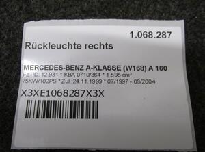 Rückleuchte rechts bis 12/00 MERCEDES-BENZ A-KLASSE (W168) A 160 75 KW