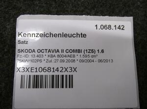 Licence Plate Light SKODA OCTAVIA II Combi (1Z5)