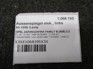 Buitenspiegel OPEL ZAFIRA / ZAFIRA FAMILY B (A05)