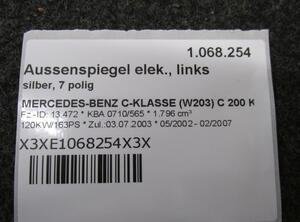 Aussenspiegel elek.  links bis 2004  silber  7 polig MERCEDES-BENZ C-KLASSE (W203) C 200 KOMPRESSOR 120 KW