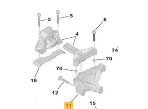 
Lagerbock für Motoraufhängung Citroen C3 FC 9636977280 P20250060
