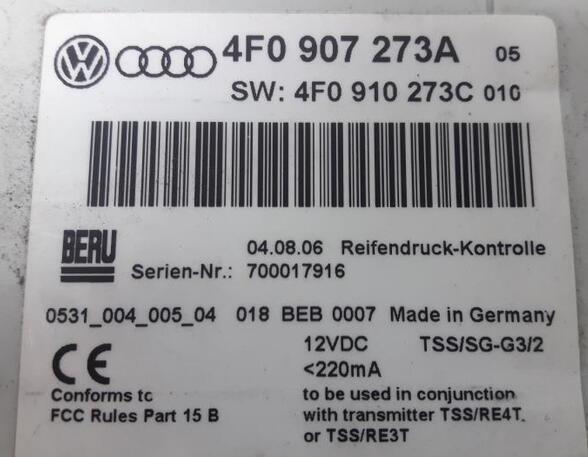 Steuergerät Reifendruck-Kontrollsystem Audi A6 Allroad 4F 4F0907273A P12693567