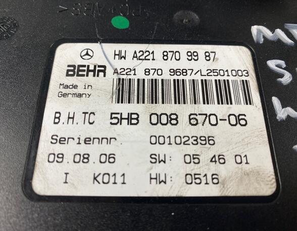 Heating / Ventilation Control Unit MERCEDES-BENZ S-Klasse (W221), MERCEDES-BENZ E-Klasse (W212)