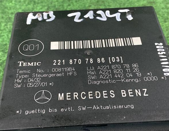 Control unit tailgate MERCEDES-BENZ S-CLASS (W221), MERCEDES-BENZ E-CLASS (W212)