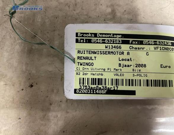 Wiper Motor RENAULT TWINGO II (CN0_)