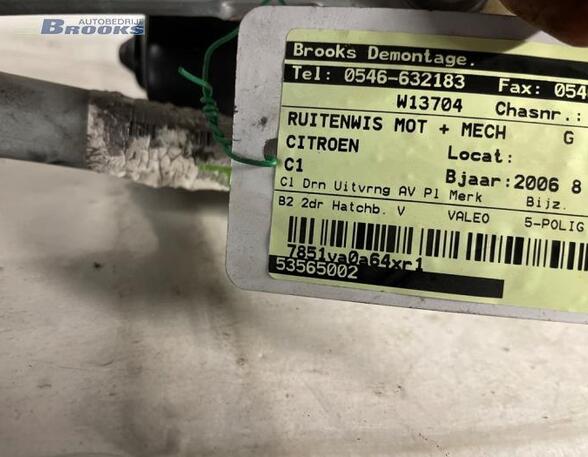 Wiper Motor CITROËN C1 (PM_, PN_)