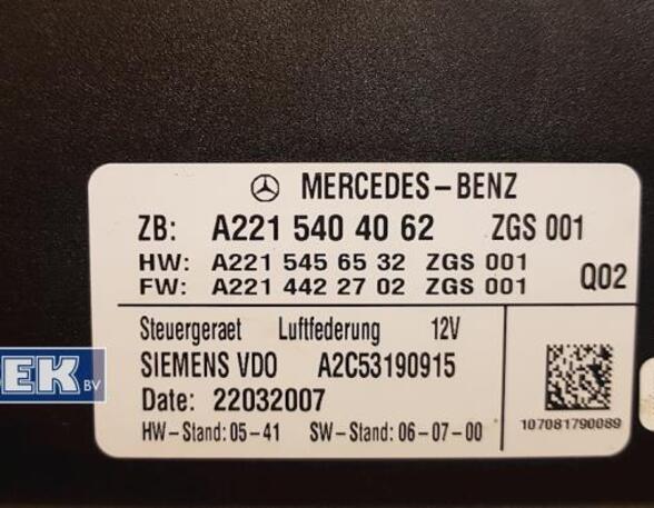 Control unit for air suspension MERCEDES-BENZ S-Klasse (W221)