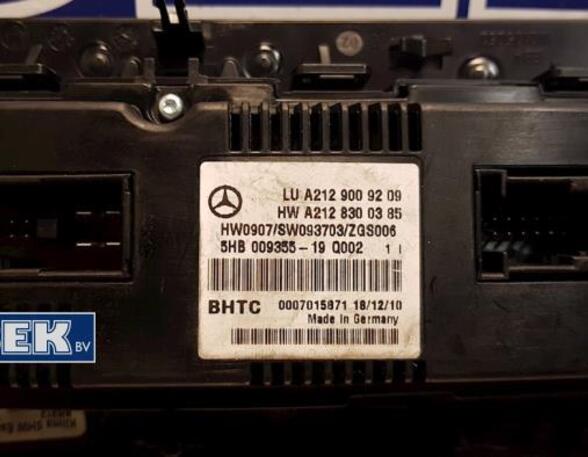 Heating & Ventilation Control Assembly MERCEDES-BENZ E-Klasse (W212)