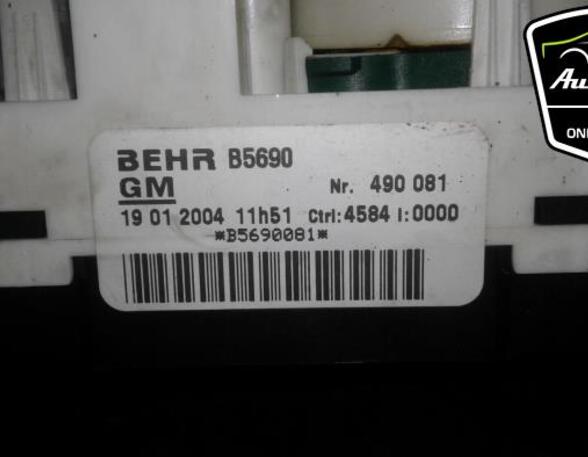 Heizungsbetätigung (Konsole) Opel Zafira A T98 19012004 P8958332