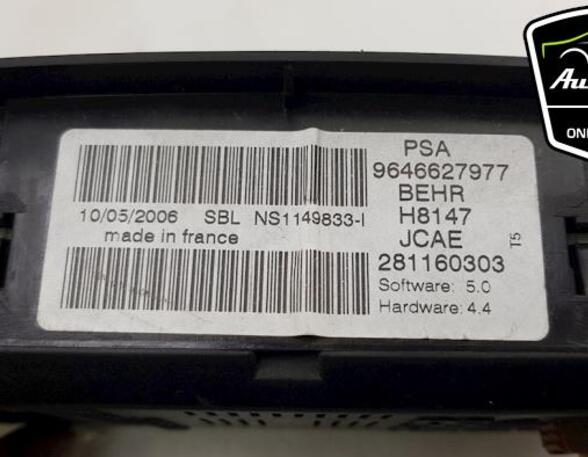 Heating & Ventilation Control Assembly PEUGEOT 307 (3A/C), PEUGEOT 307 Break (3E), PEUGEOT 307 SW (3H)