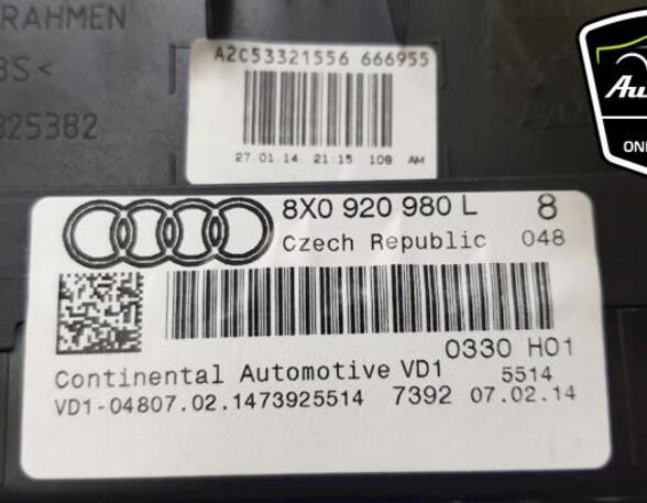 Instrument Cluster AUDI A1 Sportback (8XA, 8XF)