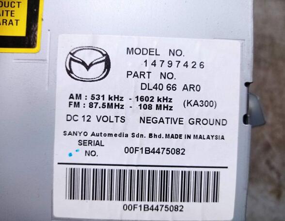 CD-Radio Autoradio  MAZDA 2 (DE  DH) 1.3 MZR 62 KW