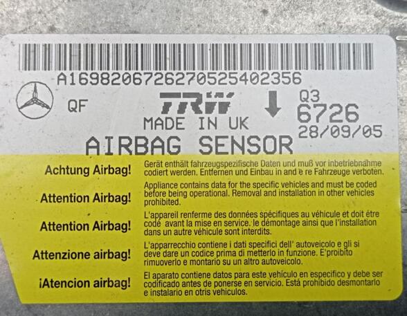 Steuergerät Airbag Airbagsteuergerät  MERCEDES B-KLASSE W245 B 180 CDI 80 KW