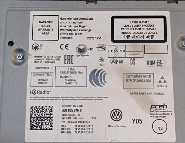 CD-Wechsler  VW GOLF VII (5G1  BE1  BE2  BQ1) 1.5 TSI 110 KW