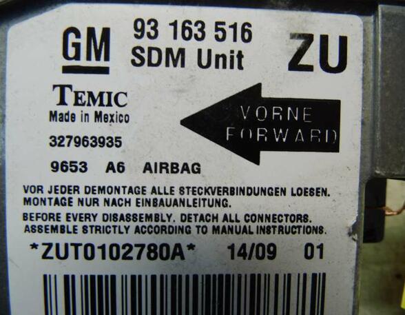 Steuergerät Airbag (1,4(1364ccm) 66KW Z14XEP Z14XEP
Getriebe 5-Gang
Klimaanlage)