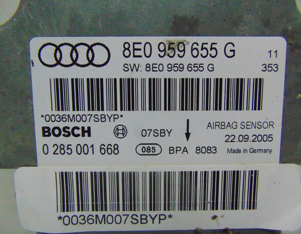 Steuergerät Airbag 8E0959655G (Ausstattung Seide Nappaleder
Holzdekor Birkemaser
Sportsitze Recaro)