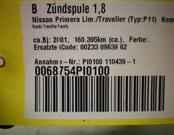 Zündspule 1,8 (1769CCM 84KW
GETRIEBE 5-GANG
5-TUERIG KOMBI
KLIMAANLAGE)