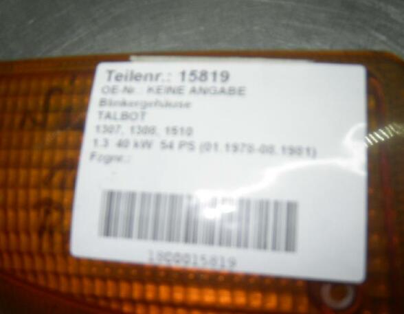 Direction Indicator Lamp TALBOT 1307-1510 (--)