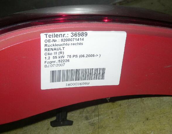 Combination Rearlight RENAULT Clio II (BB, CB), RENAULT Clio III (BR0/1, CR0/1)