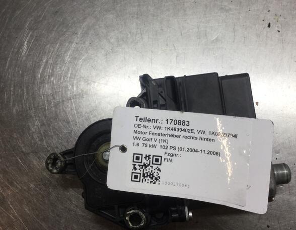 Electric Window Lift Motor VW Golf V (1K1)