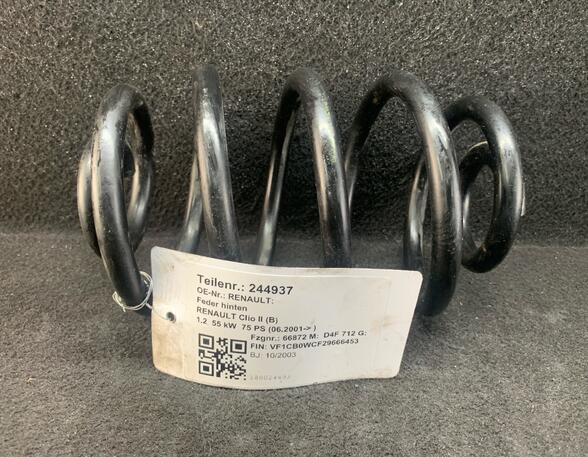 Coil Spring RENAULT Clio II (BB, CB), RENAULT Thalia I (LB0/1/2), RENAULT Clio III (BR0/1, CR0/1)