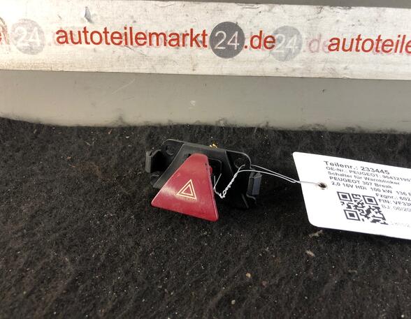 233445 Schalter für Warnblinker PEUGEOT 307 Break 6554J7