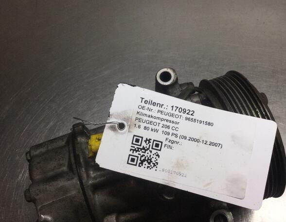 Air Conditioning Compressor PEUGEOT 206 CC (2D)