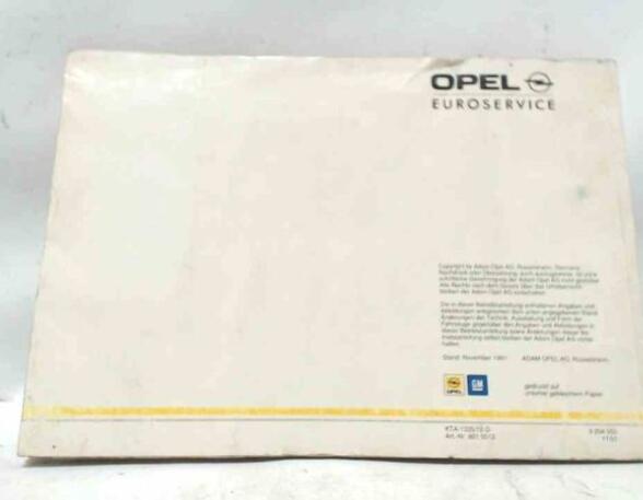 Operation manual OPEL CORSA A Hatchback (S83)