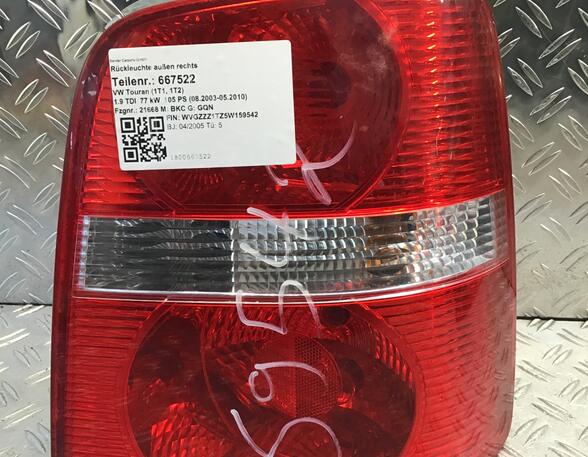 Combination Rearlight VW TOURAN (1T1, 1T2), VW TOURAN VAN (1T1, 1T2)