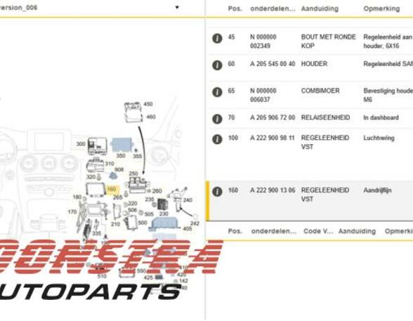 Control unit MERCEDES-BENZ C-Klasse (W205)