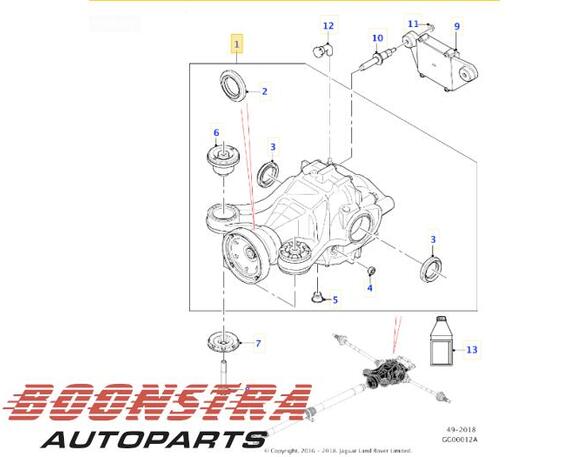 Rear Axle Gearbox / Differential JAGUAR F-PACE (X761)