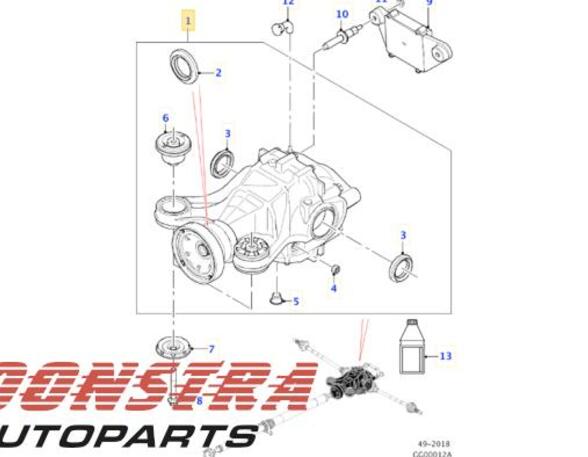 Rear Axle Gearbox / Differential JAGUAR F-PACE (X761)