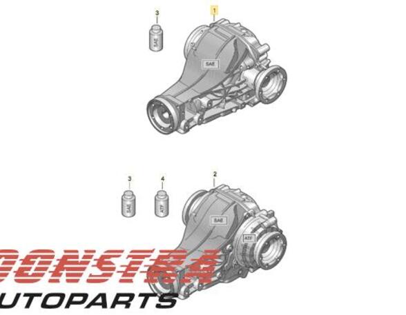 Rear Axle Gearbox / Differential AUDI A8 (4H2, 4H8, 4HC, 4HL)