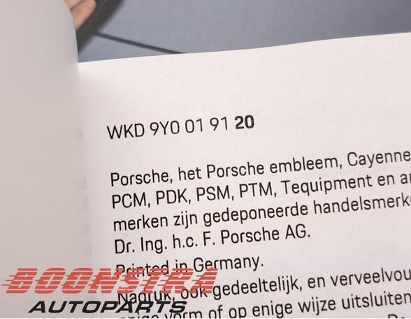 P20476072 Bordbuch PORSCHE Cayenne 3 (9YA) 9Y0019120