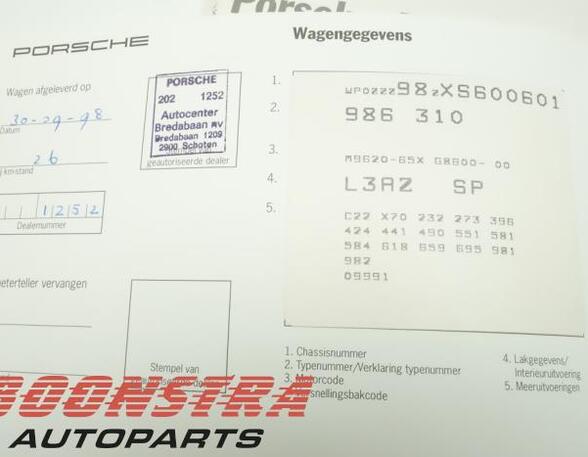 Operation manual PORSCHE BOXSTER (986)