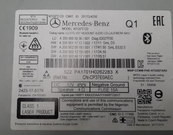 Audio-Verstärker Mercedes-Benz C-Klasse T-Modell S205 A2059005036 P14028072