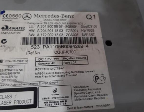 Radio MERCEDES-BENZ C-CLASS (W204), MERCEDES-BENZ C-CLASS T-Model (S204)