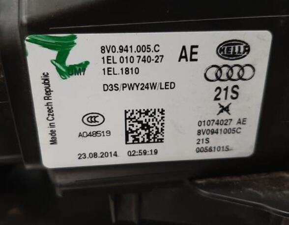 Headlight AUDI A3 Convertible (8V7, 8VE)