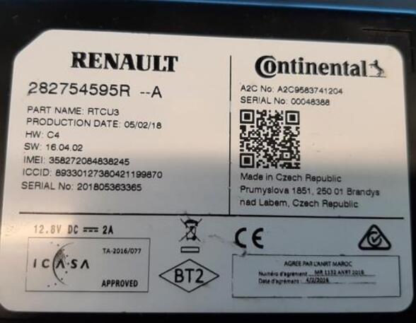 Control unit RENAULT ESPACE V (JR_), RENAULT MEGANE IV Grandtour (K9A/M/N_)