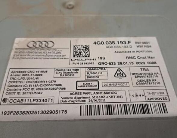 
Steuergerät Audi A6 Avant 4G, C7 4G0035193FX P21665690
