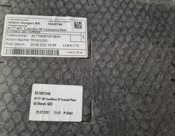 Trunk Floor Mat Carpet MERCEDES-BENZ A-CLASS (W177)