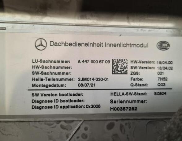 Interieurverlichting MERCEDES-BENZ VITO Van (W447)