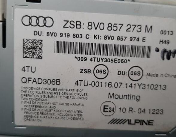 Navigation System AUDI A3 Limousine (8VS, 8VM), AUDI A3 Sportback (8VA, 8VF), AUDI A3 Convertible (8V7, 8VE)