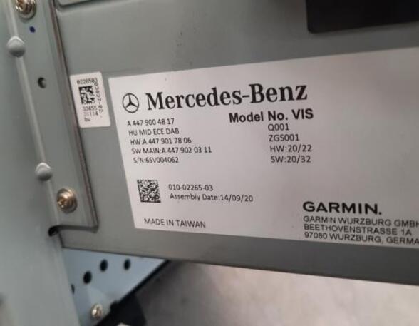 Navigation System MERCEDES-BENZ VITO Van (W447)