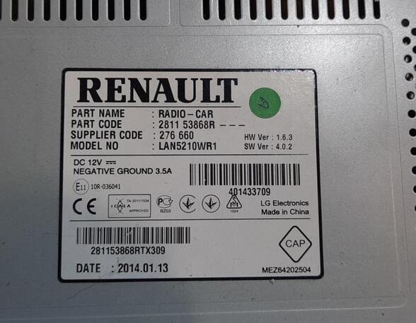 Autonavigatiesysteem RENAULT CLIO IV (BH_), RENAULT CLIO III (BR0/1, CR0/1), RENAULT CAPTUR I (J5_, H5_)