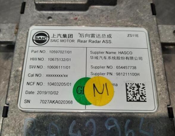 Radar sensor MG MG ZS SUV, MG (SAIC) ZS