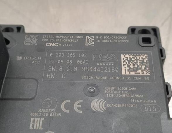 Radar sensor PEUGEOT 408 II (FP_, F3_), PEUGEOT 308 III (FB_, FH_, FP_, F3_, FM_)